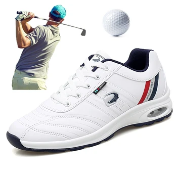 2020 Nepremokavé Pánske Golfové Tenisky Čiernej na Bielu Pohodlné Golf Sport Topánky Značky Anti Slip Vonkajšie Spikeless Obuv pre Mužov