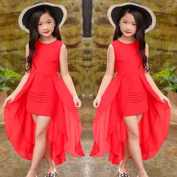 2020 novej vojny šaty pre 5 6 7 8 9 10 1112 rokov dievča v elegantné šaty šifón party šaty červené ružové kórejský dospievajúce dievča