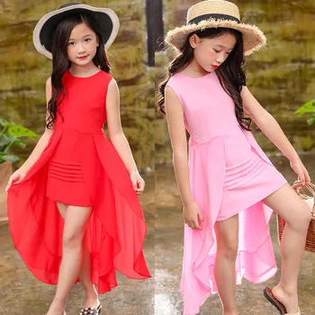 2020 novej vojny šaty pre 5 6 7 8 9 10 1112 rokov dievča v elegantné šaty šifón party šaty červené ružové kórejský dospievajúce dievča