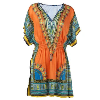 2020 Novinky Afircan Oblečenie Vintage Tribal Dashiki Bazin Ladises Oblečenie, Elastické Pás Streetwear Strany Afrických Šaty pre Ženy