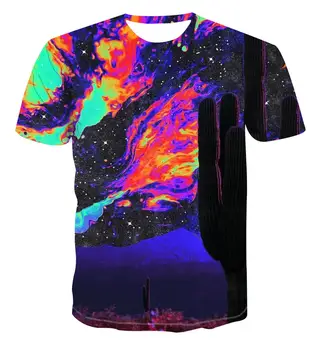 2020 nové 3D dynamický tlač geometrický vzor farebné letné T-shirt priedušná hornej psychedelic dizzy T-shirt trend pár s-6xl