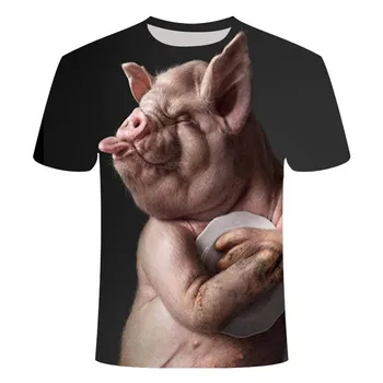 2020 Nové 3D Lev T-shirt pánske Zvierat T-shirt Cool 3D Štýl Vzor 3DT Tričko Leto Trend Krátky Rukáv