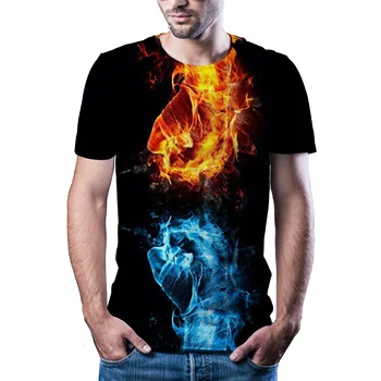 2020 nové 3D prírodné zábava t-shirt pánske hot značky mužov voľný čas zviera 3D tlač t-shirt pánske oblečenie T-shirt lete Ázijské veľkosť