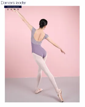 2020 nové Baletné Šaty, kostým, vyšívané farby zodpovedajúce U-tvarované späť kus tanečné oblečenie umenie test dospelé telo praxi oblečenie