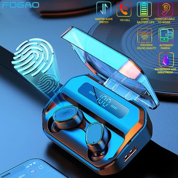 2020 Nové Bluetooth V5.0 Slúchadlá LED Touch Ovládania Tws Bezdrôtové Slúchadlá 9D Stereo Hudbu, Športové Vodotesné Slúchadlá Slúchadlá