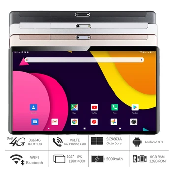 2020 Nové DHL Zadarmo 10-palcové Tablet PC 6GB RAM, 32 GB ROM Dual SIM Kariet, 3G, 4G LTE Android 9.0 GPS Tablet PC 10 10.1 +Darčeky