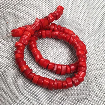 2020 Nové Dámske DIY Náramok, Náhrdelník Šperky Perličiek Vynikajúci Darček Červená Nepravidelne Valcovitý Coral Perličiek Veľkosť 9-10 mm