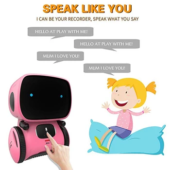 2020 Nové Hračky Ružový Robot Inteligentný Robot Hračka Tanec Spievať Opakovanie Záznamník Touch Ovládania Hlasové Ovládanie Darček Hračka pre Deti Age3+