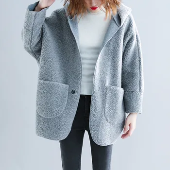 2020 Nové Jeseň Zima Veľká Veľkosť dámske Kabáty Voľné Slim farbou Bunda s Kapucňou Žena vrchné oblečenie XA285