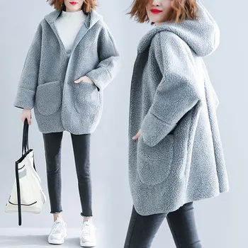 2020 Nové Jeseň Zima Veľká Veľkosť dámske Kabáty Voľné Slim farbou Bunda s Kapucňou Žena vrchné oblečenie XA285