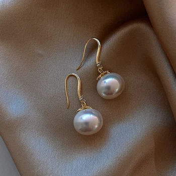 2020 nové klasické Barokový oválne perly visiace dámske Náušnice celebrity elegantné šperky sexy dievčat, nezvyčajné doplnky strany