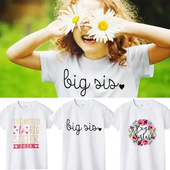 2020 Nové Letné Deti T Tričko Fashion Tlač Deti TShirt Roztomilý Big Sister, Baby, Dievčatá, Krátky Rukáv T-Shirt detské Oblečenie