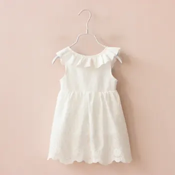 2020 Nové Letné Dievčenské Šaty Čisto Biely Dutý Veľký V Backless Strany Princezná Šaty Detí, Baby, Deti, Dievčatá Oblečenie