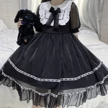 2020 Nové Letné tea party Japonská Dievča Lolita Bábika Golier Luk Pás Objímanie sladké lolita Šaty woemn lolita princezná šaty