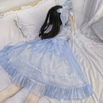 2020 Nové Letné tea party Japonská Dievča Lolita Bábika Golier Luk Pás Objímanie sladké lolita Šaty woemn lolita princezná šaty