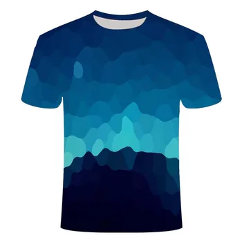2020 nové ležérne pánske T-shirt letné módy-krátke rukávy 3D kolo krku top visual vzor tričko nadrozmerné muž T-shirt 110-6XL