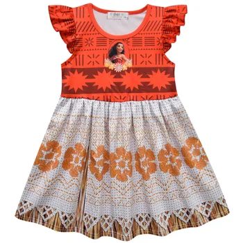 2020 Nové Moana Šaty Baby Girls vianočné Vaiana Princezná Cosplay Kostým Batoľa Detský Letné Beach Tutu Sundress