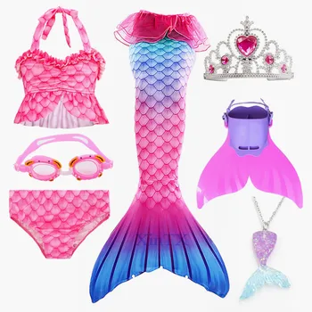 2020 NOVÉ Morská víla chvosty s Monofin Plutvy Morská víla Plávanie Chvosty pre Deti, Dievčatá v Lete Pláž Nosiť Plavky Kostým