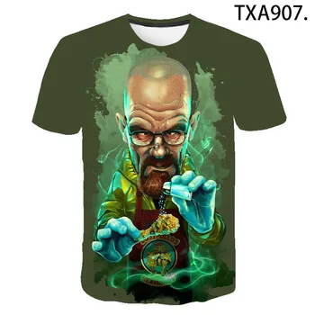 2020 Nové Módne Breaking Bad, T Košele Muži, Ženy, Deti Heisenberg 3D Vytlačené Cool Tričko Krátky Rukáv Topy Chlapec Dievča Deti T-shirt