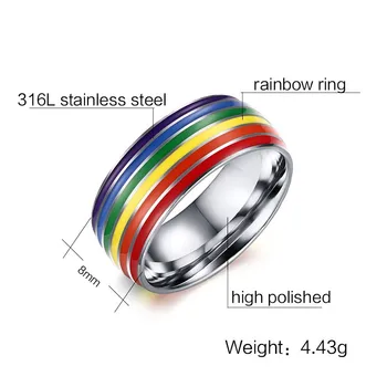2020 Nové Módne Gay Pride Snubné Prstene pre Ženy a Mužov, Šperky z Nerezovej ocele, Zásnubné Prstene Všetky Veľkosti