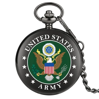 2020 Nové Módne US Army Eagle Quartz Vreckové Hodinky s Retro Chain Muži Ženy Steampunk Prívesok Náhrdelník Hodiny Upomienkové Darčeky