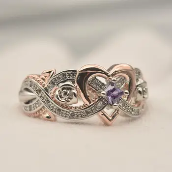 2020 nové módy S 9 2 5 Dvoch farieb-farba rose šperky krúžok pre ženy, Láska srdce tvar ngagement svadobný deň svätého Valentína darček krúžok