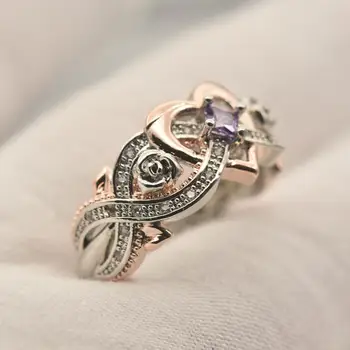 2020 nové módy S 9 2 5 Dvoch farieb-farba rose šperky krúžok pre ženy, Láska srdce tvar ngagement svadobný deň svätého Valentína darček krúžok