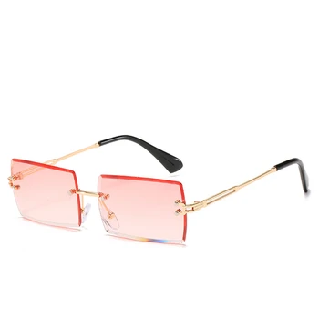 2020 nové námestie frameless cut-edge okuliare Európske a Americké módne slnečné okuliare žena progresívne farebné slnečné okuliare