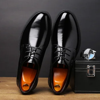 2020 Nové Obchodné štýl Mužov šnurovacie Topánky Muž, Módne Obuv Muži Bežné Klasické Topánky Značky Návrhár Luxusných Leahter Mužov Topánky