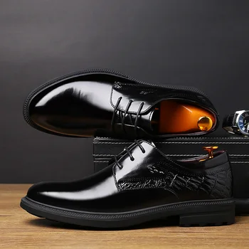 2020 Nové Obchodné štýl Mužov šnurovacie Topánky Muž, Módne Obuv Muži Bežné Klasické Topánky Značky Návrhár Luxusných Leahter Mužov Topánky