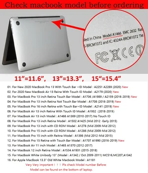 2020 Nové Pro 13 A2251 A2289 Matný prenosný Hard Shell puzdro pre Apple Macbook Air Pro Retina Dotykový Panel 11 12 13 15 16 inchs