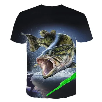 2020 nové Ryby 3d T Shirt deti Hip Hop Tričko Rybár Tropické Tlačiť T-shirt Zábavné Tričká Lete Fishinger deti Oblečenie