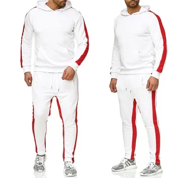 2020 nové sweetshirt pánske bežecké fitness oblečenie bežné mužov mikina s Kapucňou + jogging nohavice športové nastaviť mužov nastaviť