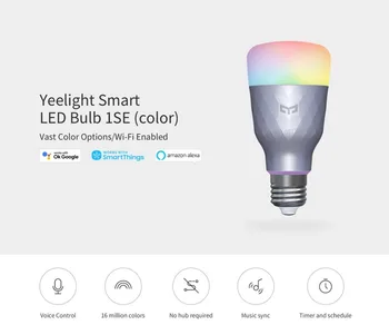 2020 nové Yeelight 1SE E27 6W RGBW AC 100 - 240V Smart LED Žiarovka na Diaľkové Ovládanie Smart LED Svetlo, Farebné Teploty, Ovládanie Hlasom