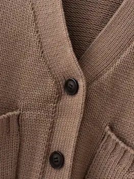 2020 nové žien v krku breasted vrecku krátke sveter lady základné pletené bežné slim high street svetre elegantný sveter topy CT509