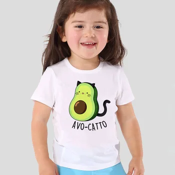 2020 Nový kórejský Roztomilý Avokádo Vegánska Dievčatá T-shirts Kawaii Cartoon Batoľa, Dieťa Boys Deti T tričko Vtipné Deti Topy,oHKP5352