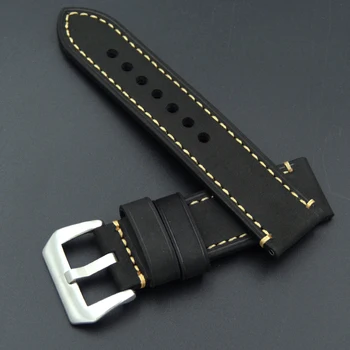 2020 nový luxusný taliansky Koža Watchbands 20 MM 22 MM 24 MM 26 MM Ručné Stitched Kožené Pre PAM značkové hodinky pánske Popruhy