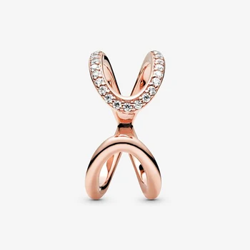 2020 Nový Príchod 925 Sterling Silver Ružové, Zabalené Otvoriť Infinity Krúžok Rose zlaté Prstene pre Ženy Zapojenie Šperky Výročie