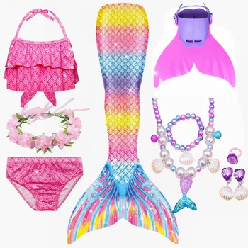 2020 NOVÝ Príchod!Rainbow štýl Morská víla Chvost Plavky s Minofin Plavky, Bikiny, plavky Šaty pre Dievča Dovolenku Šaty Cos