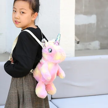 2020 Nový Roztomilý Jednorožec Plyšové Hračky Módne Plyšový Batoh Messenger Taška cez Rameno Detí Mš Školské tašky