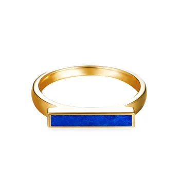 2020 Nových Povrchových Horizontálnych 925 Sterling Silver Ring Pre Ženy Prírodné Lapis Lazuli Vintage Jednoduché Šperky, Doplnky Ženy Darček
