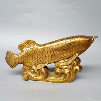 2020 Priniesť bohatstvo poklad obchodných DOMOV Peniaze Kreslenie účinným Talizman # Zlaté Ryby Arowana FENG SHUI Mosadzná socha