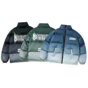 2020 Pánska Zimná Bunda Teplá Vetrovka Písmená Streetwear Muži Windbreaker Harajuku Zimné Bundy Kabát Teplé Oblečenie Outwear