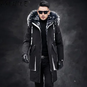 2020 pánske Oblečenie, Zimné Bundy Mužov s Kapucňou Pánske Oblečenie Hrubý Kabát Muž Reálne Králik Kožušiny Parkas Ropa De Hombre LXR532