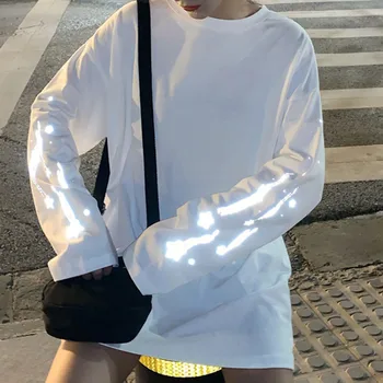 2020 Reflexná Mikina s Kapucňou ženského Tela Streetwear kórejský Harajuku Dlhý Rukáv Tepláková súprava O-krku Pulóver Nadrozmerné Tlač