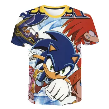 2020 Roztomilý 3D Sonic the Hedgehog T Shirt deti oblečenie Letné Krátke Tlačené Karikatúra t-shirt Chlapcov super Teenager, Deti Topy