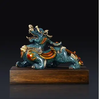 2020 Spoločnosti home Veranda, vstupná hala prosperujúce podnikanie veľa šťastia Peniaze PI XIU dragon farba mosadzná Socha UMENIE najlepší office Ornament