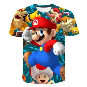 2020 Super Mario cartoon letné hot predaj t shirt Deti Bežné Topy Chlapci Dievčatá tričko kreslených Mario T-shirt Deti Oblečenie
