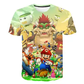 2020 Super Mario cartoon letné hot predaj t shirt Deti Bežné Topy Chlapci Dievčatá tričko kreslených Mario T-shirt Deti Oblečenie