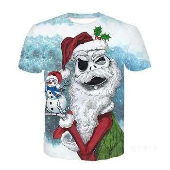 2020 Tričko Vianočné T-shirt Mužov Anime Tričko 3d Tlač Zaujímavé Tshirts Punk Rock T-shirts Strany Šťastný Pánske Oblečenie 6XL